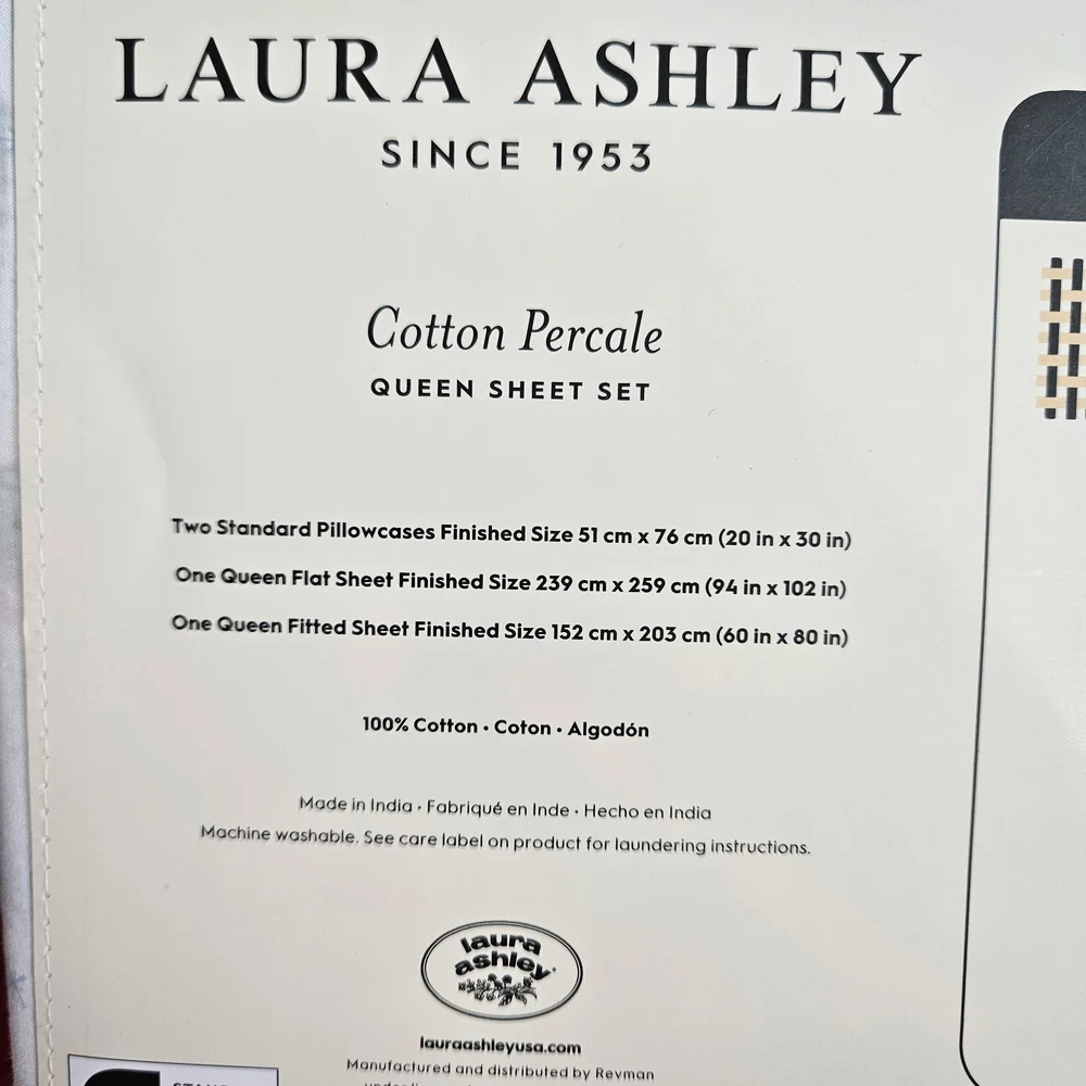 Laura Ashley Holiday Queen Sheet Set - Green and Pink